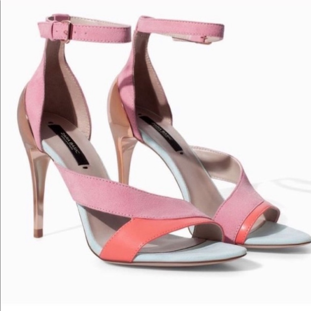 Zara Pink Gold heels NEW MOVING OUT - Picture 1 of 5